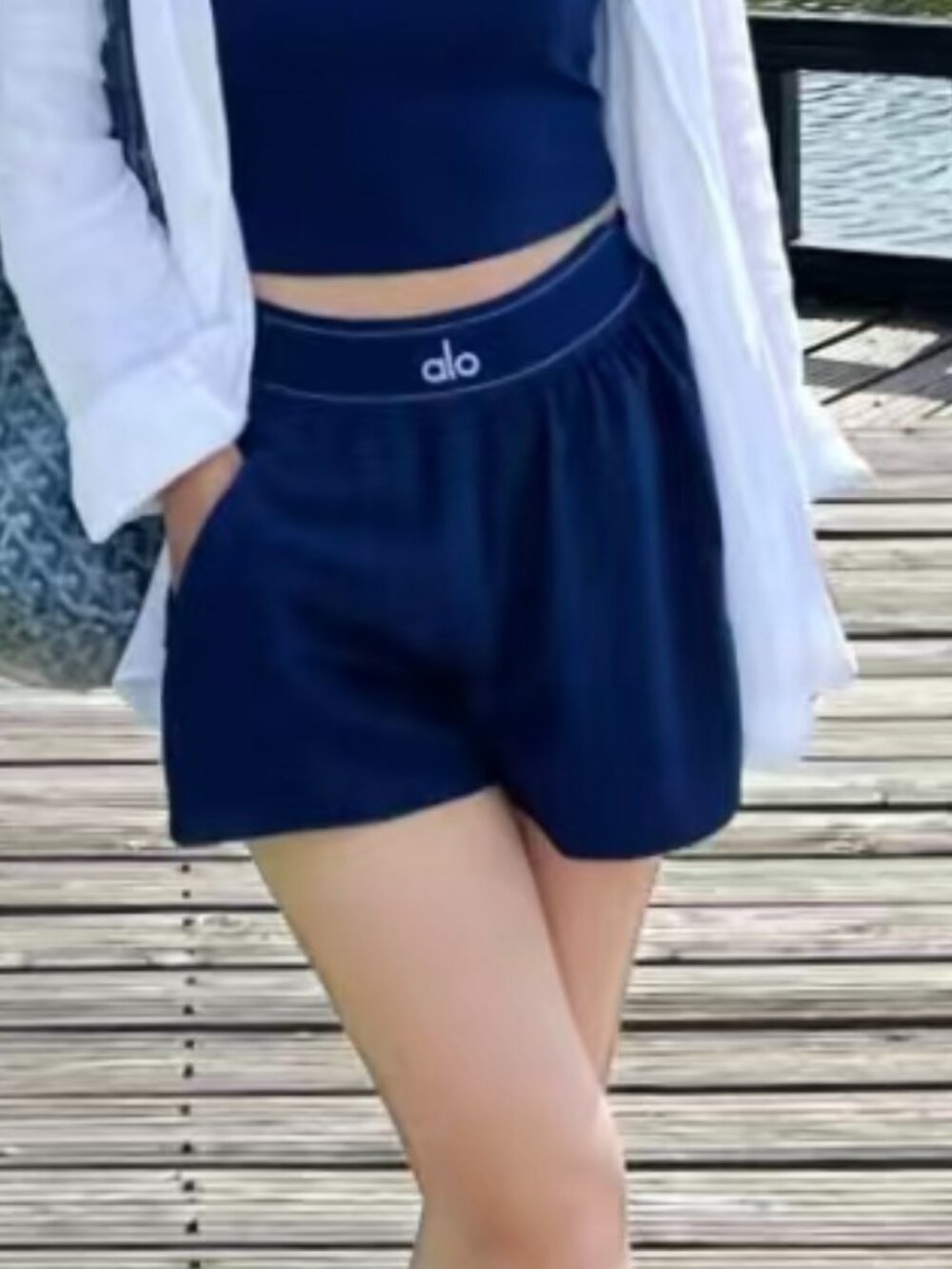 New Navy Blue🧊Alo Yoga Match Point High-Waisted Short🤩Performance | Athleisure